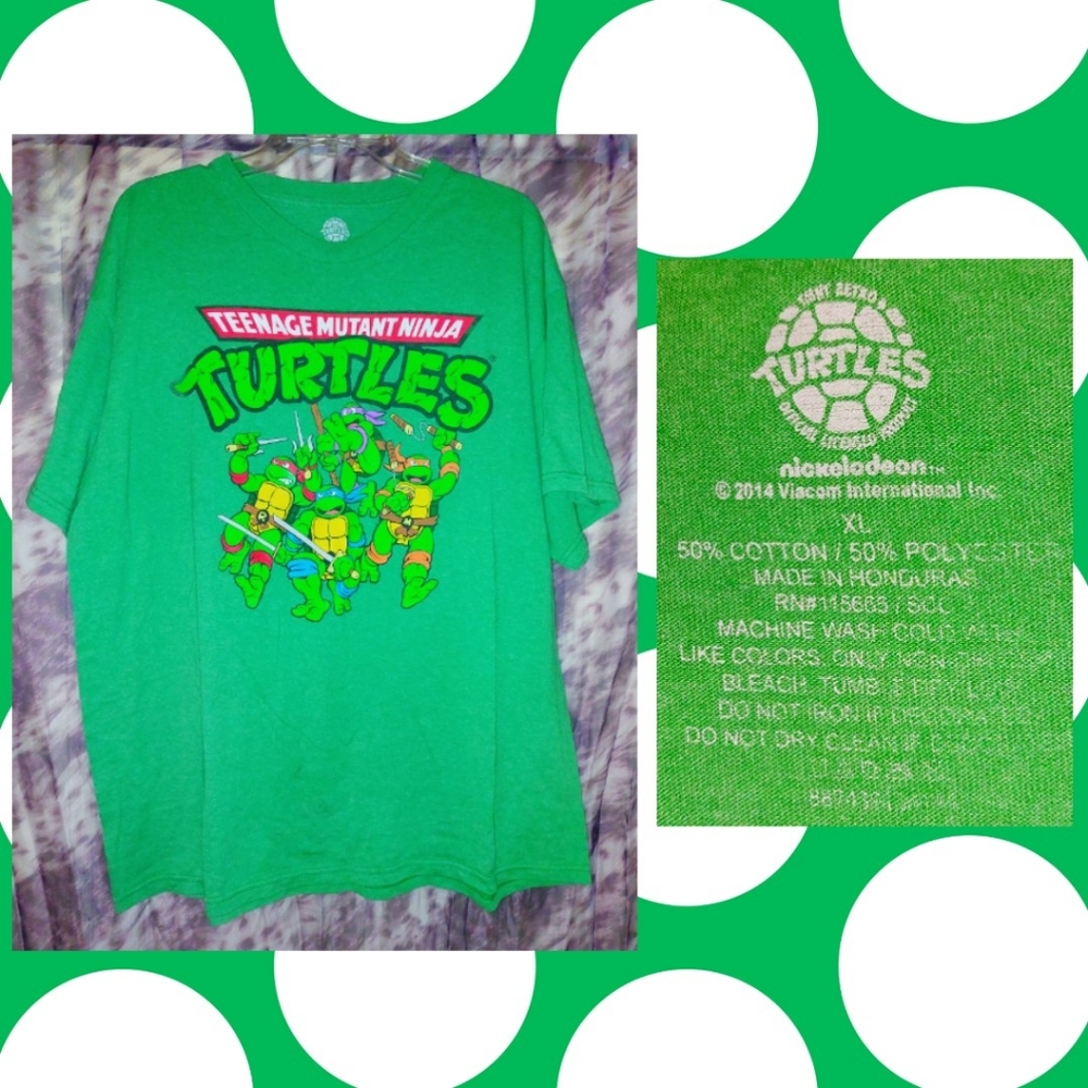 Nickelodeon Grn/Multiclr Teenage Mutant Ninja Turtles Graphic Knit T-shirt Sz XL